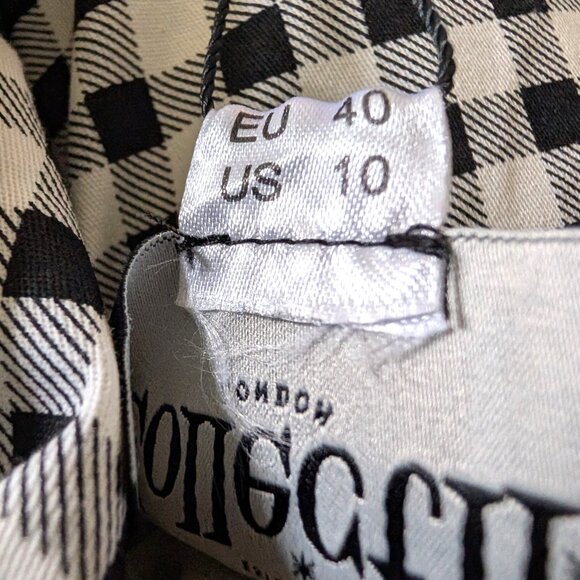 Collectif London Womens NWT Size US 10 Black White Maddie Gingham Trouser Pants - Picture 10 of 11